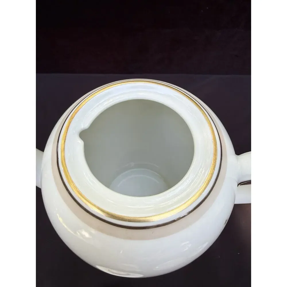Rare Vintage Bing & Grondahl Milky Way Gold Star Pattern Tea Pot Cream & Sugar